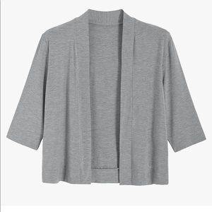 Latuza Women's Bamboo Viscose Knit Open Front Cropped Cardigan